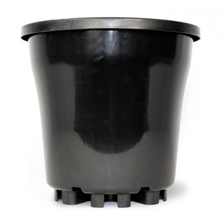 8L Euro Pot with Feet (250mm)-Black (Bulk)