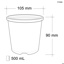 0.5L Square Pot (100mm)-White