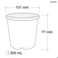 0.5L Squat Pot (100mm)-Black