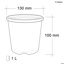 1L Squat Pot (130mm)-Dark Grey