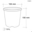 1.9L Capilliary Pot (TL) (150mm)-Silver (Bulk)