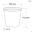 1.4L Squat Pot (155mm)-White