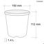 1.4L Squat Waterwise Pot (155mm)-White