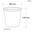 3.1L Squat Pot (205mm)-Lilac (Bulk)
