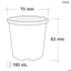0.18L Squat Pot (70mm)-White