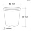 0.24L Squat Pot (80mm)-White